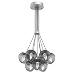 Luna Cluster Pendant - Classic Silver / Smoke Geo