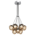 Luna Cluster Pendant - Classic Silver / Bronze Zircon