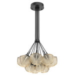 Mesa Cluster Pendant - Matte Black / Mesa Amber