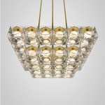 Chant Tiered Chandelier - Brushed Gold / Clear