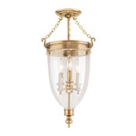 Hanover Semi Flush - Aged Brass / Clear