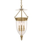 Hanover Pendant - Aged Brass / Clear