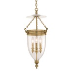 Hanover Pendant - Aged Brass / Clear
