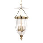 Hanover Pendant - Aged Brass / Clear