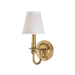 Beekman Fabric Wall Sconce - Aged Brass / Off White
