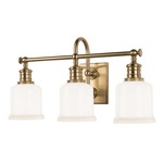 Keswick Bathroom Vanity Light - Aged Brass / Opal Glossy