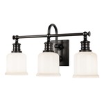 Keswick Bathroom Vanity Light - Old Bronze / Opal Glossy