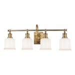 Keswick Bathroom Vanity Light - Aged Brass / Opal Glossy