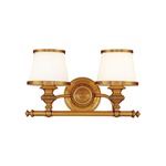 Milton Bathroom Vanity Light - Flemish Brass / Opal / Glossy