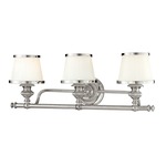 Milton Bathroom Vanity Light - Polished Nickel / Opal / Glossy