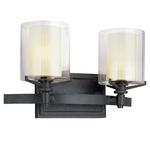 Arcadia Bathroom Vanity Light - French Iron / Clear