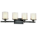 Arcadia Bathroom Vanity Light - French Iron / Clear