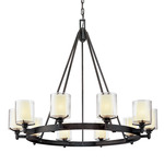 Arcadia Chandelier - Textured Iron / Clear