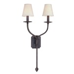 La Brea Wall Light - Textured Iron / White
