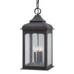 Henery Street Outdoor INC Pendant - Colonial Iron / Clear Seeded