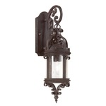 Pamplona Outdoor Wall Sconce - Soft Off Black / Clear Seeded