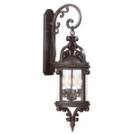 Pamplona Outdoor Wall Sconce - Soft Off Black / Clear Seeded