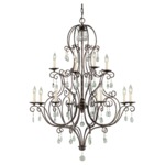 Chateau Multi Tier Chandelier - Mocha Bronze / Crystal