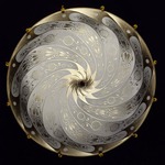Scudo Saraceno Silk Ceiling Light - Brass / Sage Grey Classic