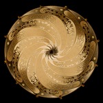Scudo Saraceno Silk Ceiling Light - Brass / Salmon Serpentine