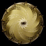 Scudo Saraceno Silk Ceiling Light - Brass / Gold Serpentine