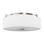 Sunset Drive Ceiling Light Fixture - Brushed Steel / White