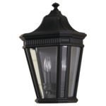 Cotswold Lane Outdoor Flush Wall Light - Black / Clear Beveled