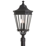 Cotswold Lane Outdoor Post Mount - Black / Clear Beveled
