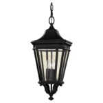 Cotswold Lane Outdoor Pendant - Black / Clear Beveled