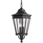 Cotswold Lane Outdoor Pendant - Black / Clear Beveled