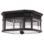 Cotswold Lane Outdoor Ceiling Light Fixture - Grecian Bronze / Clear Beveled