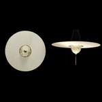 Samarkanda Silk Disk Pendant - Brass / Plain Silk