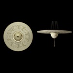 Samarkanda Silk Disk Pendant - Brass / Deco Silk