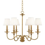 Menlo Park Chandelier - Aged Brass / Off White