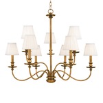 Menlo Park Chandelier - Aged Brass / Off White