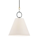 Altamont Fabric Pendant - Distressed Bronze / Off White