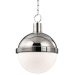 Lambert Pendant - Floor Model - Polished Nickel / Clear / White