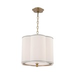 Sweeny Pendant - Aged Brass / White