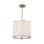 Sweeny Pendant - Aged Brass / White