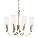 Mason Chandelier - Aged Brass / White