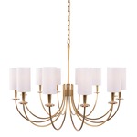 Mason Chandelier - Aged Brass / White