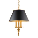 Cheshire Pendant - Aged Brass / Black