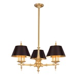 Cheshire Chandelier - Aged Brass / Black