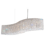 Refrax Wave Linear Chandelier - Polished Stainless Steel / Swarovski Crystal