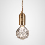 Crystal Bulb Pendant - Brass / Clear