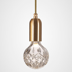 Crystal Bulb Pendant - Brass / Clear