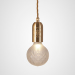 Crystal Frost Bulb Pendant - Brass / Frosted