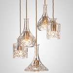 Decanterlight Chandelier - Brushed Brass / Classic Crystal