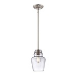 Glass Filament Mini Pendant - Satin Nickel / Clear