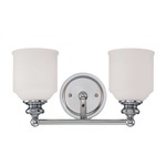 Melrose Bathroom Vanity Light - Polished Chrome / White Opal